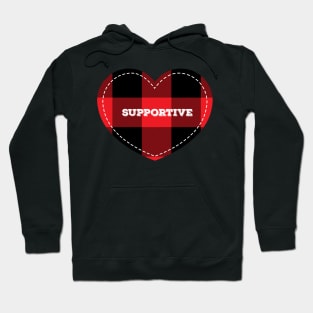 Buffalo Plaid Lumberjack Supportive Love Heart Hoodie